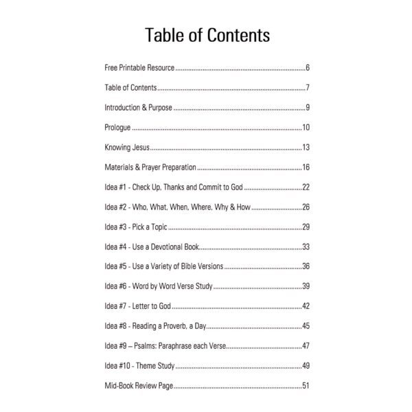 Table of Contents